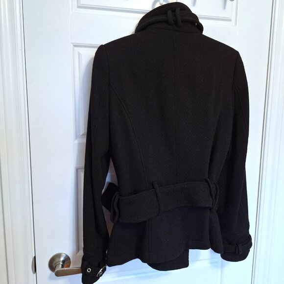 Zara TRF black wool blend jacket with cute floral lining - Picture 12 of 17